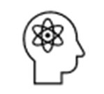 Infographic illustration of a person with a nuclear symbol in their head, indicating knowledgeable consumers who feel well-informed about data portability.