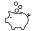Infographic illustration of a piggy bank, symbolizing saving seekers.