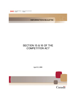 Information Bulletin on Sections 15 and 16 of the Competition Act